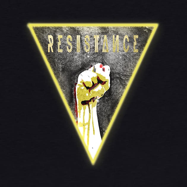 Resistance Yellow Grunge Fist by FenrisForrest